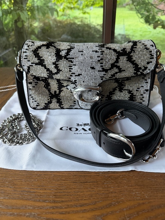Coach Handbags - Tabby Snake Shoulder Bag 26 With Beaded Snake & Coach Umbrella Bundle Authentic